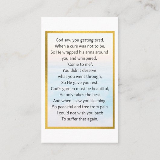 100x Budget Begroening Foto Sympathie Rouwkaart Ge Visitekaartje (Achterkant)