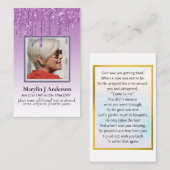 100x Budget Roze Bloem Foto Herdenking Gebeds Kaar Visitekaartje (Voorkant / Achterkant)