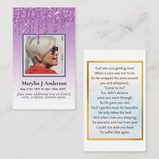 100x Budget Roze Bloem Foto Herdenking Gebeds Kaar Visitekaartje (Voorkant / Achterkant)