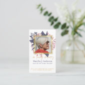 100x budget Roze Floral Foto Memorial Prayer Visitekaartje (Staand voorkant)