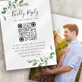 100x Wedding Website QR Code Foto Eucalyptus RSVP Visitekaartje