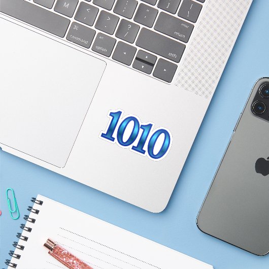 1010 Engelnummer Intuïtie Sticker (Laptop met iPhone)