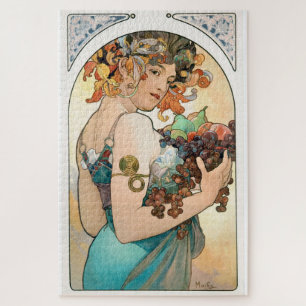 1014 Puzzel - Dame met druiven Mucha Legpuzzel