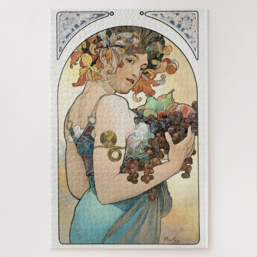 1014 Puzzel - Dame met druiven Mucha Legpuzzel (Verticaal)