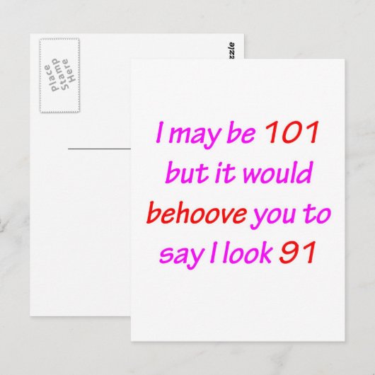 101 Behoove u Briefkaart (Voorkant / Achterkant)