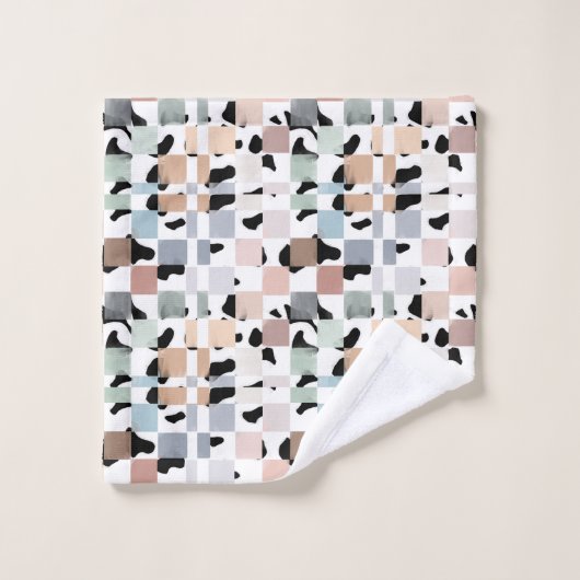 101 Cows + Checkers Towel Bad Handdoek (Wasdoekje)