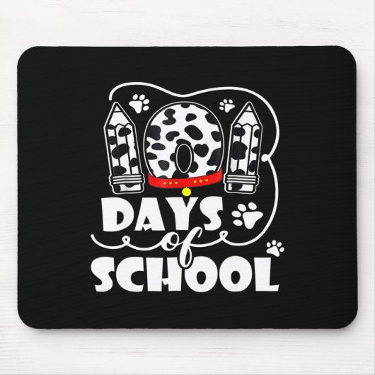 101-Daagse School Schattigee Hond 100-Daagse Slimm Muismat (Voorkant)