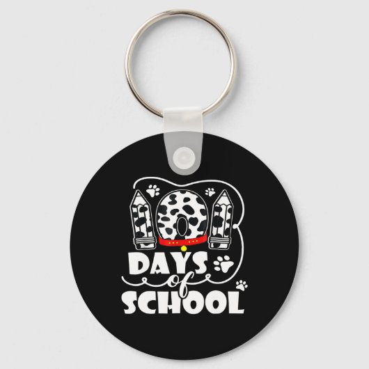 101-Daagse School Schattigee Hond 100-Daagse Slimm Sleutelhanger (Voorkant)
