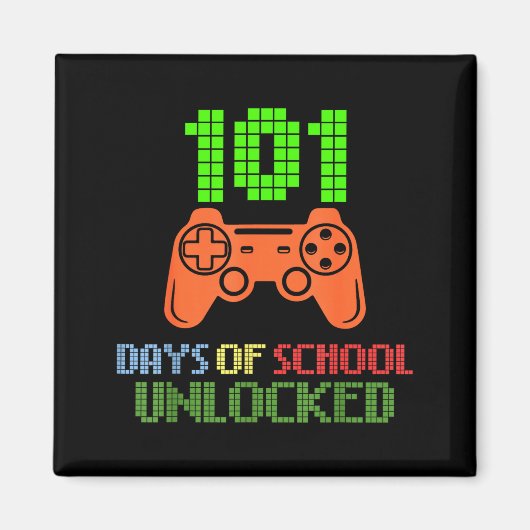 101 dagen school ontgrendelde gamer pixel controll magneet (Voorkant)