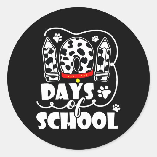 101 dagen van de Dalmatische school jongens meisje Ronde Sticker (Voorkant)
