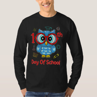 101 Days Of School Cute Owl Boys Girls 100 Days Sm T-shirt