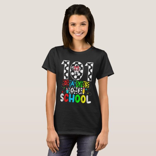 101 Days of School Dalmatian Dog Fuuny 100th Day o T-shirt (Voorkant volledig)