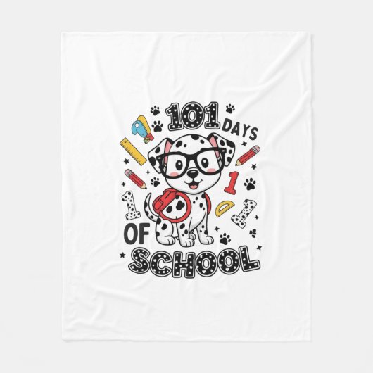 101 Days of School Dalmatian Puppy Fleece Deken (Voorkant)