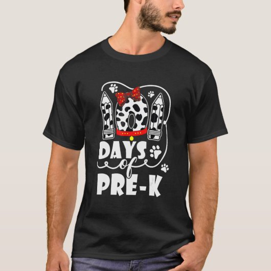101 Days School Pre K Dog 100 Days Smarter Student T-shirt (Voorkant)