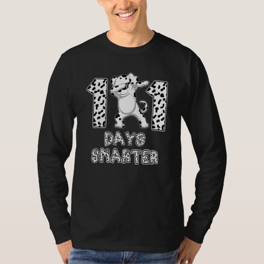 101 Days Smarter Dabbing Dog Teachers And Student T-shirt (Voorkant)