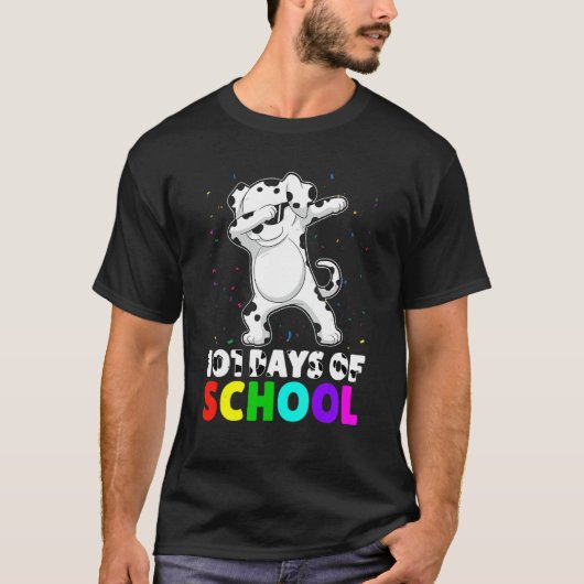 101 Days Smarter Dog Lover School Teachers Student T-shirt (Voorkant)