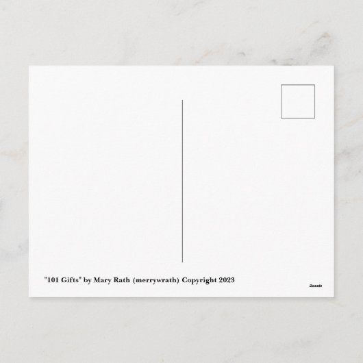 101 Geschenken Feestdagenkaart (Achterkant)