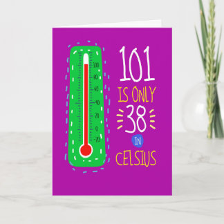 101 In Celsius Milestone Verjaardag Kaart