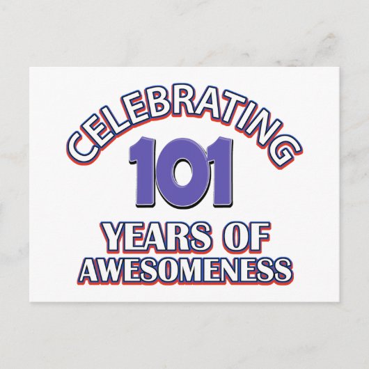 101 jaar cadeau design briefkaart (Voorkant)