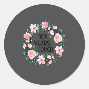 101 Jaar Geliefde Vrouwen Mannen 101 Jaar Oud Cool Ronde Sticker