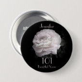 101 jaar oude, Bleke roze roze Button Pin (Voorkant /achterkant)