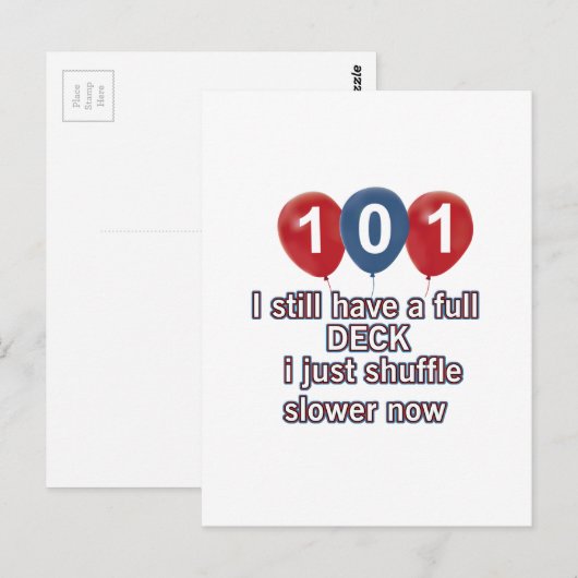 101-jarig design briefkaart (Voorkant / Achterkant)