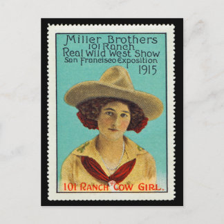 101 Ranch Cowgirl Poster Stamp #3, Panama-Pacific Briefkaart