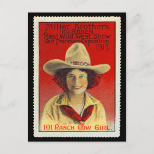 101 Ranch Cowgirl Poster Stamp #4, Panama-Pacific Briefkaart