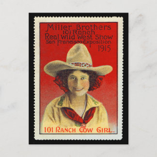 101 Ranch Cowgirl Poster Stamp #4, Panama-Pacific Briefkaart