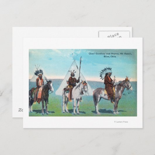 101 Ranch Uitzicht of Chief Goodboy and Braves Briefkaart (Voorkant / Achterkant)