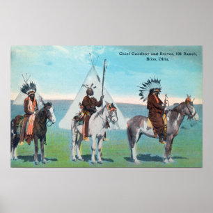 101 Ranch Uitzicht of Chief Goodboy and Braves Poster