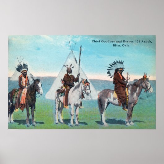 101 Ranch Uitzicht of Chief Goodboy and Braves Poster (Voorkant)