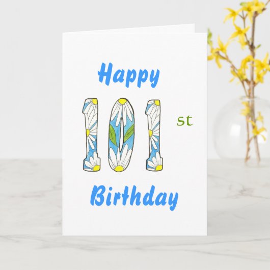 101 st de Kaart van de Verjaardag (Gele Bloem)