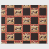 101 Wild Ranch Wild West Rodeo Steer Wrestler Cadeaupapier (Vlak)