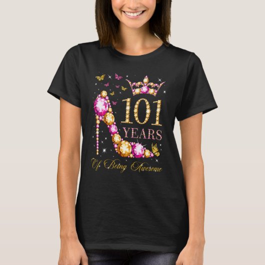 101 Years Of Being Awesome 101 Years Old 101st Bir T-shirt (Voorkant)