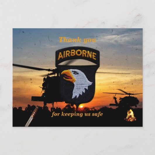 101e ABN DIV Airborne Screaming Eagles Vets patch Briefkaart (Voorkant)