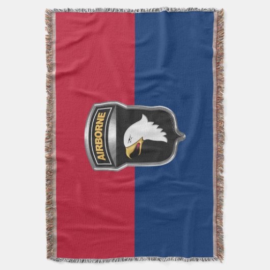 101e Airborne Div Iconic Silver ontworpen Deken (Voorkant Verticaal)