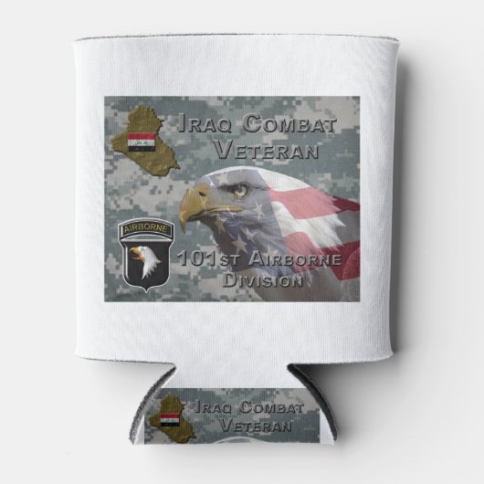 101e Airborne Div Irak Combat Veteran Blikjeskoeler (Voorkant)