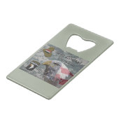 101e Airborne Div Irak Combat Veteran Creditkaart Flessenopener (Voorkant Gekanteld)