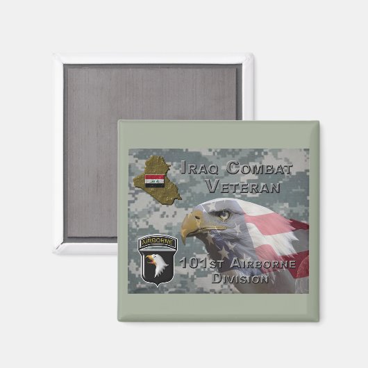 101e Airborne Div Irak Combat Veteran Magneet (Voorkant / Achterkant)