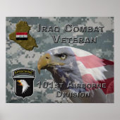101e Airborne Div Irak Combat Veteran Poster (Voorkant)