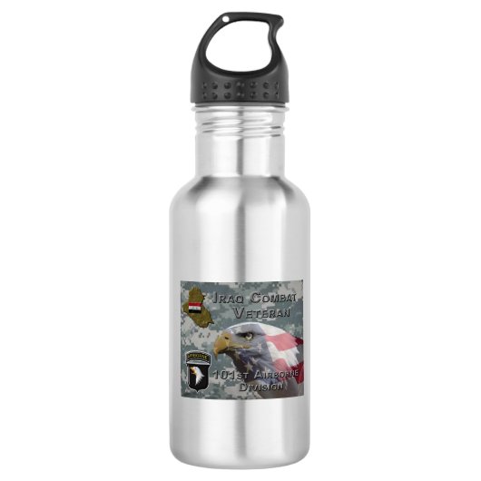 101e Airborne Div Irak Combat Veteran Waterfles (Voorkant)