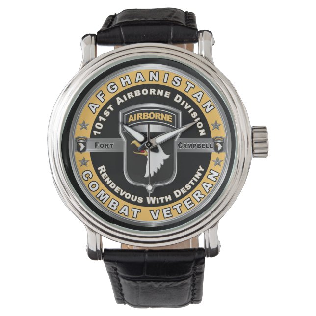 101e Airborne Divisie Afghanistan Veteraan Horloge (Voorkant)