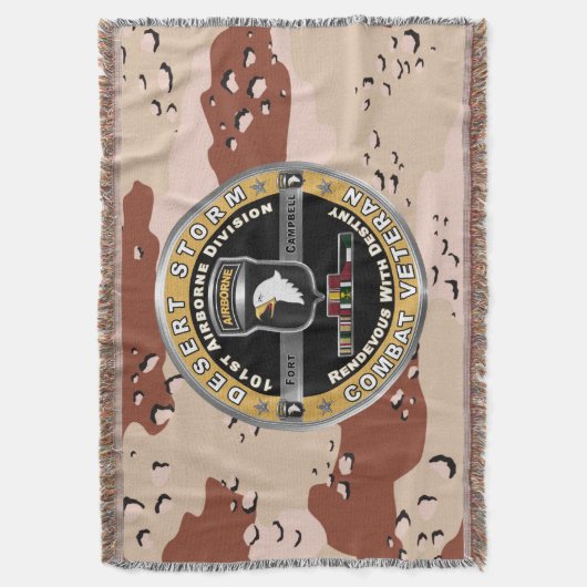 101e Airborne Divisie Desert Storm Veteraan Deken (Voorkant Verticaal)