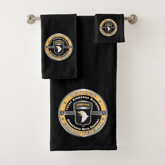 101e Airborne Divisie Gepensioneerd Bad Handdoek (Insitu)