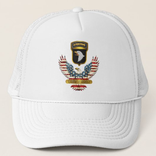 101e Airborne Divisie Veteraan Trucker Pet (Voorkant)