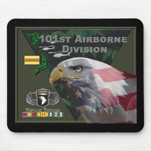 101e Airborne Divisie Vietnam Veteraan Muismat (Voorkant)