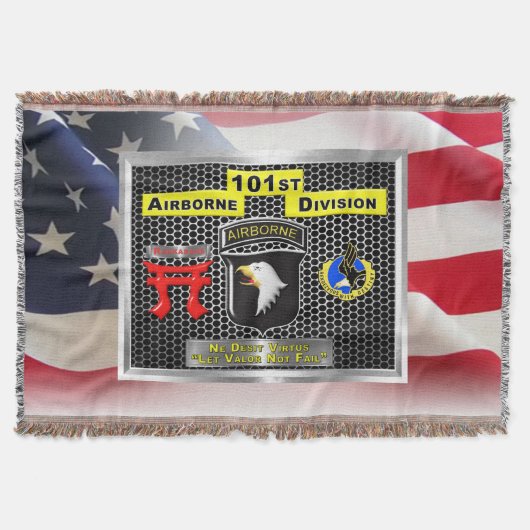 101e Airborne Division Custom Designed Flag Deken (Voorkant)