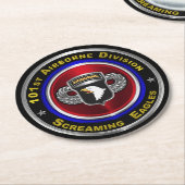 101e Airborne Division Custom Ronde Kartonnen Onderzetter (Gebogen)