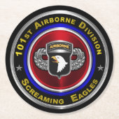 101e Airborne Division Custom Ronde Kartonnen Onderzetter (Voorkant)
